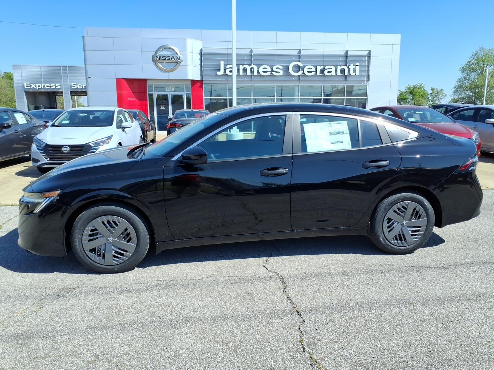 2026 Nissan Sentra S in Super Black Kh3 — front three-quarter view