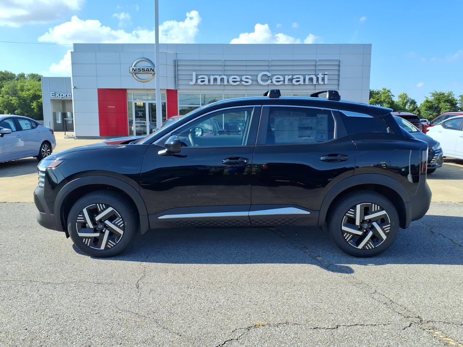 2026 Nissan Kicks SV in Super Black Kh3 — front three-quarter view